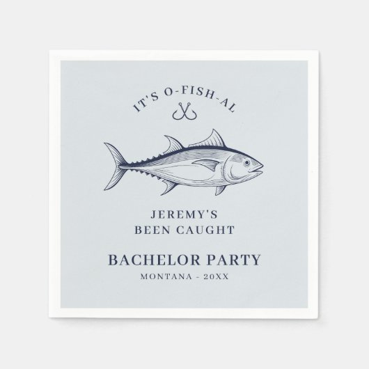 グルーミングバチュラーパーティ魚釣りトリップウィークエンド スタンダードカクテルナプキン (正面)
