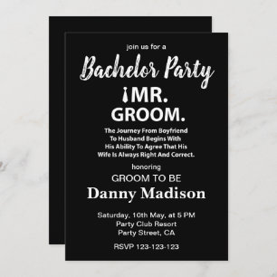 グルーミングバチュラーパーティ 招待状