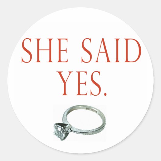 グルーミング婚約ギフトとTシャツ ラウンドシール (正面)