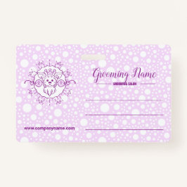 グルーミング用の漫画の犬イラストレーション バッジ