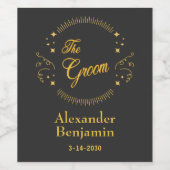 グルーミング結婚金ゴールドのパーソナエレガントライズ ワインラベル (シングルラベル)