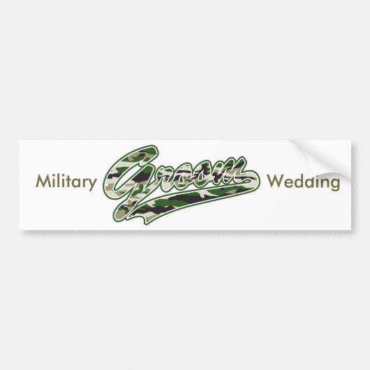 グルーミング/軍隊迷彩グリーン バンパーステッカー (正面)