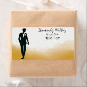 グルームアート金ゴールド水彩ラベル名タグ ラベル (インサイチュ)