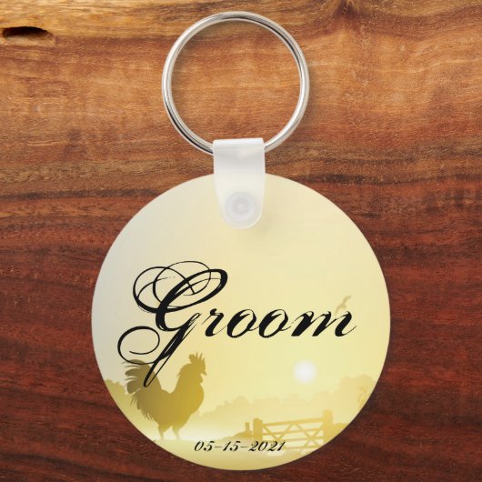 グルームキーチェーンサニーモーニングファームカントリー素朴 キーホルダー (正面)