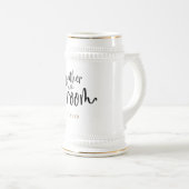 グルームギフト名の父金ゴールドブラックタイポグラフィ ビールジョッキ (正面右)