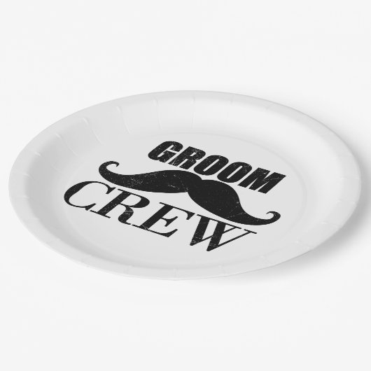 グルームクルーバチュラーパーティズブ結婚ラッグランジク ペーパープレート (アングル)