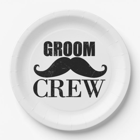 グルームクルーバチュラーパーティズブ結婚ラッグランジク ペーパープレート (正面)