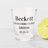 グルームショットパーソナライズされたグラス ショットグラス (正面)