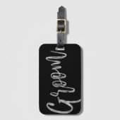 グルームシルバーフォイル荷物バッグラベル ラゲッジタグ (正面縦)