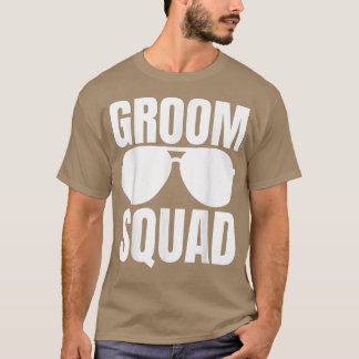 グルームスクワッドグルームメンズクルーおもしろいチーム独身パー Tシャツ