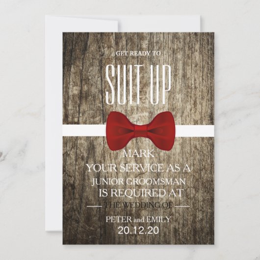 グルームスマンとしてのサービス 招待状 (正面)