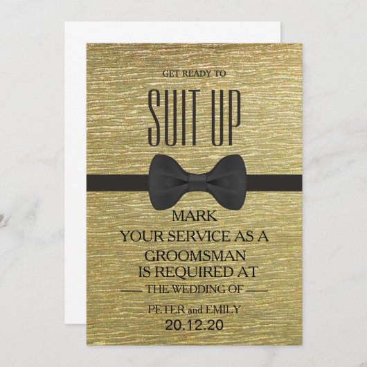 グルームスマンとしてのサービス 招待状 (正面/裏面)