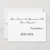 グルームスマンに合う時間 招待状 (裏面)