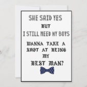 グルームスマンまたは花婿介添人提案結婚式招待状 招待状 (正面)