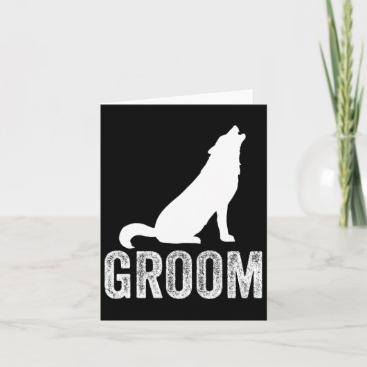 グルームズウルフ独身者結婚のgroomsmenチームパーティー カード (正面)