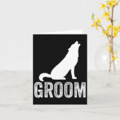 グルームズウルフ独身者結婚のgroomsmenチームパーティー カード (黄色い花)