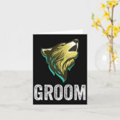グルームズウルフ独身者結婚のgroomsmenチームパーティー カード (黄色い花)