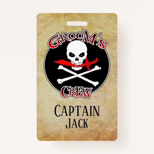 グルームズクパーソナライズされたルー バッジ (裏面)