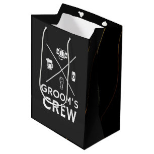 グルームズクルーgroomsmenバチュラーパーティ ミディアムペーパーバッグ