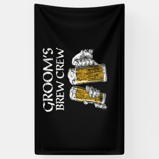 グルームズブリュークルーグルームメンズおもしろいバチュラーパーティ 横断幕 (縦)