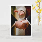 グルームズ結婚ゲイのコミットメント式LOVE カード (黄色い花)