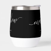 グルームパーソナライズされたエレガント白黒書道 (左面)