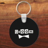 グルームホワイトオンブラック キーホルダー (正面)