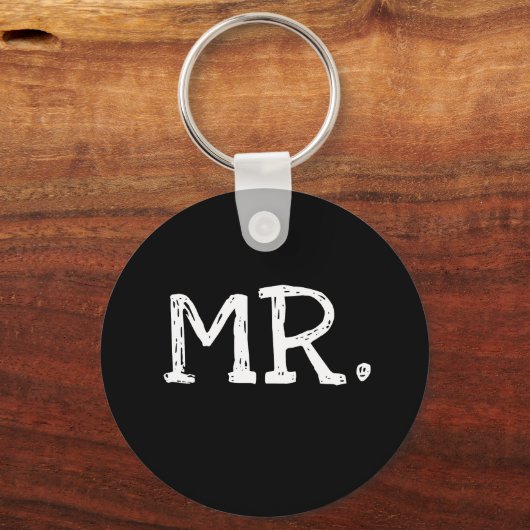 グルームホワイト文字氏 キーホルダー (正面)