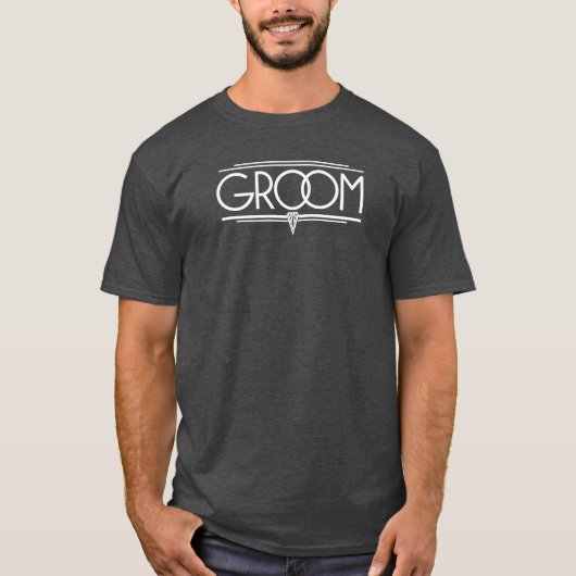 グルームレタリング結婚アールデコのリハーサル Tシャツ (正面)
