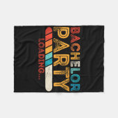 グルーム結婚おもしろいバチュラーパーティ フリースブランケット (正面(横))