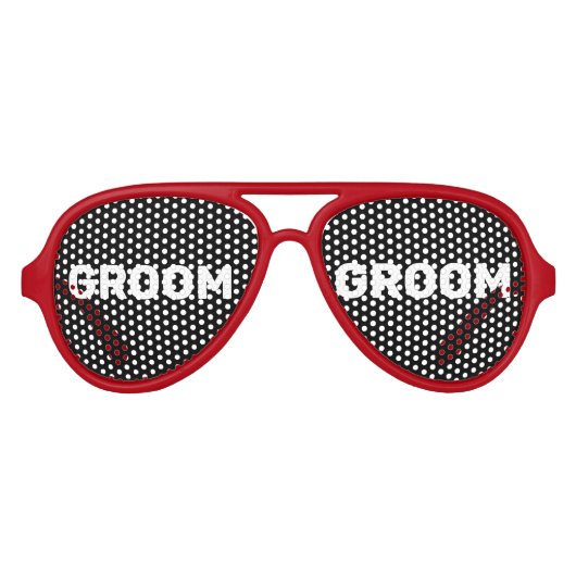 グルーム結婚のノベルティサンおもしろいグラスシェード アビエーターサングラス (正面)
