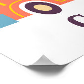 グルーヴおもしろいオレンジ赤いフードトラックの花 ポスター (角)