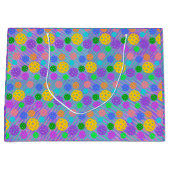 グルーヴィおもしろいピックルポップ・アートのボールアート ラージペーパーバッグ (正面)