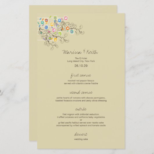 グルーヴィお洒落フラワーガーデンシックなウェディングパーティー (正面/裏面)