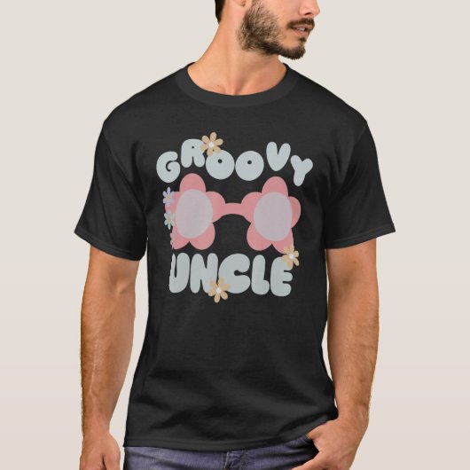 グルーヴィアンクルレトロボホフラワーカワイメガネ Tシャツ (正面)