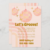 グルーヴィウォーターカラーディスコ誕生日招待状 招待状 (正面/裏面)