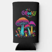 グルーヴィカラフルクサイケデリックキノコ スリム缶クーラー (裏面)