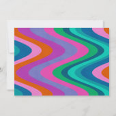 グルーヴィカラフルグリーンパープルレトロ結婚ズカスタム サンキューカード (裏面)