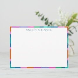 グルーヴィカラフルグリーンパープルレトロ結婚ズカスタム サンキューカード