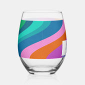 グルーヴィカラフルグリーンパープルレトロ結婚ズカスタム ステムなしワイングラス (右)