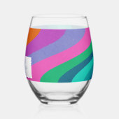 グルーヴィカラフルグリーンパープルレトロ結婚ズカスタム ステムなしワイングラス (左)