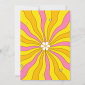 グルーヴィカラフルヒッピーレトロサンシャインデイジー70s 招待状 (裏面)