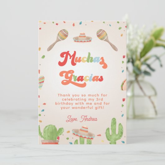 グルーヴィカラフルフィエスタキッド誕生日ムチャスグラシアス 招待状 (スタンド正面)