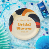 グルーヴィカラフルレトロウェーブボホブライダルシャワー ペーパープレート (パーティー)