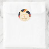 グルーヴィカラフルレトロウェーブボホ結婚式の引き出物 ラウンドシール (バッグ)