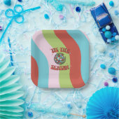 グルーヴィカラフルレトロディスコクリスマスパーティー紙 ペーパープレート (パーティー)