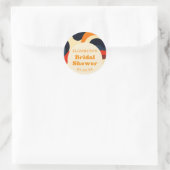 グルーヴィカラフルレトロボホブライダルシャワーの恩恵 ラウンドシール (バッグ)