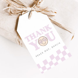 グルーヴィガールハ市松模様にッピー顔 |お気に入り ギフトタグ