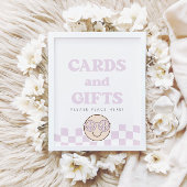 グルーヴィガールハ市松模様にッピー顔 |カード+ギフト ポスター