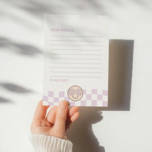 グルーヴィガールハ市松模様にッピー顔 |時間カプセル ノートカード